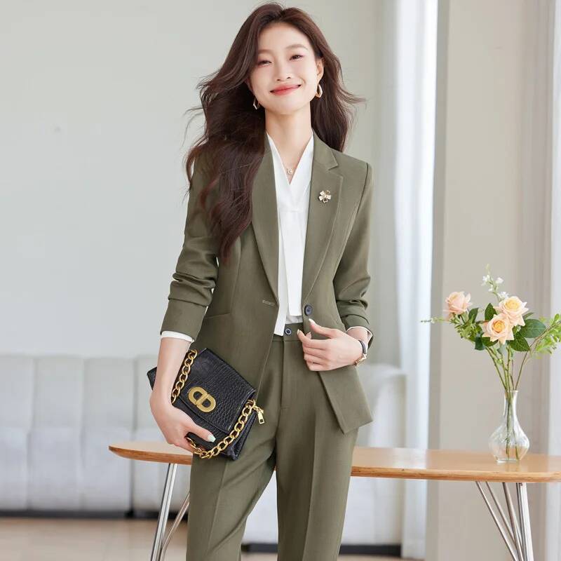Formal Winter Wear Women Jacket - Autumn Winter Formal Uniform Styles Pantsuits