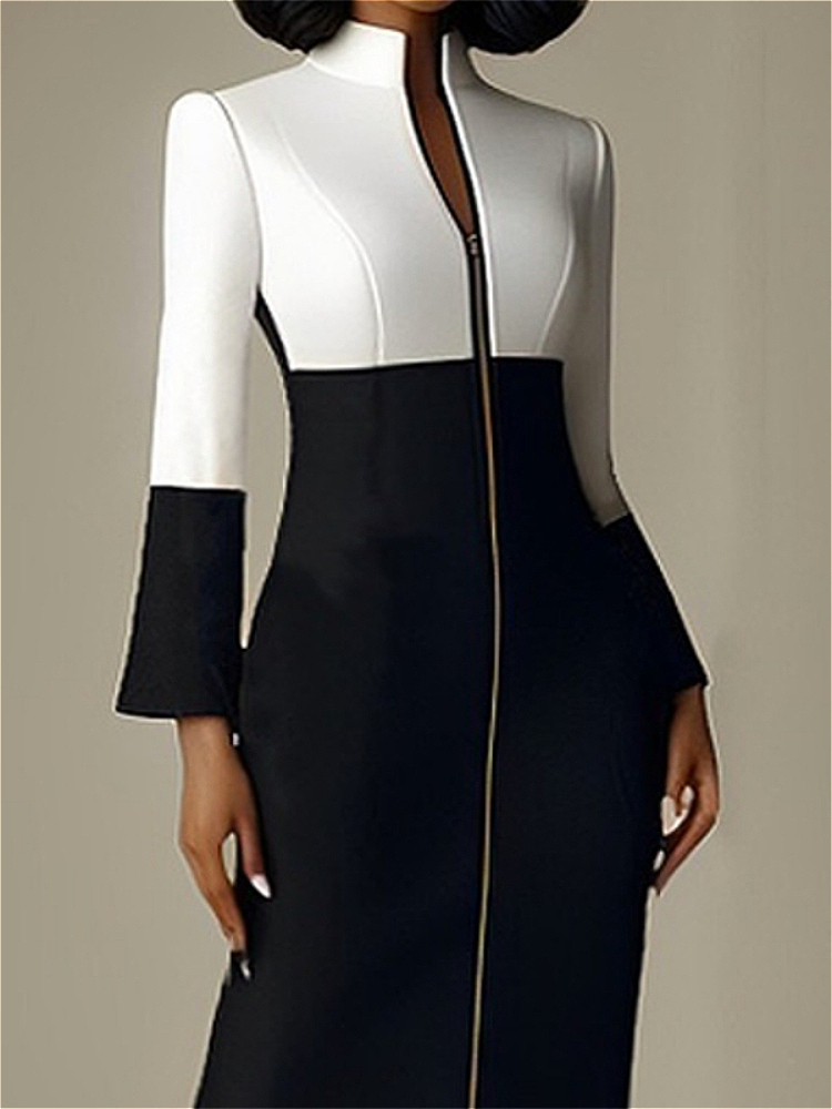 Women Contrast Color V Neck Zi - đánh giá và giá Women Formal Wear H&M