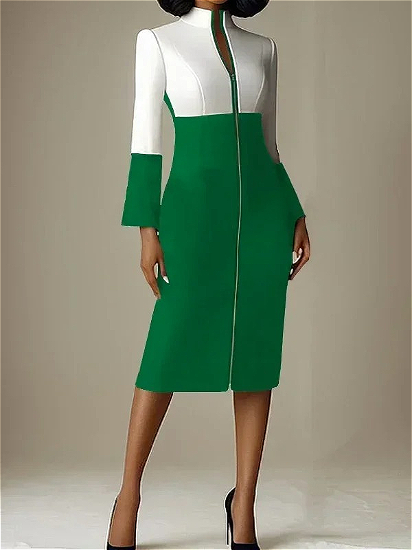 Women Contrast Color V Neck Zi - đánh giá và giá Women Formal Wear H&M