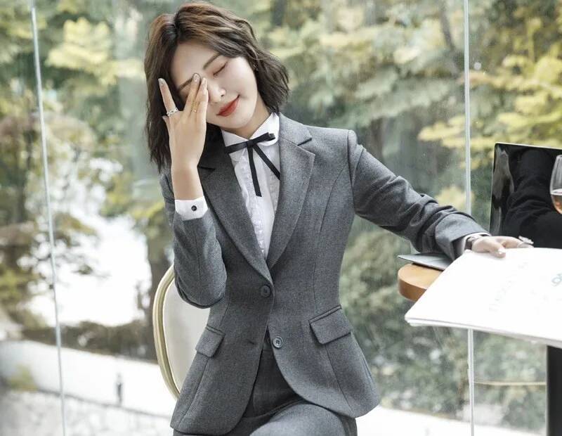 Novelty Gray Formal Blazers an - đánh giá và giá Formal Winter Wear Women Jacket