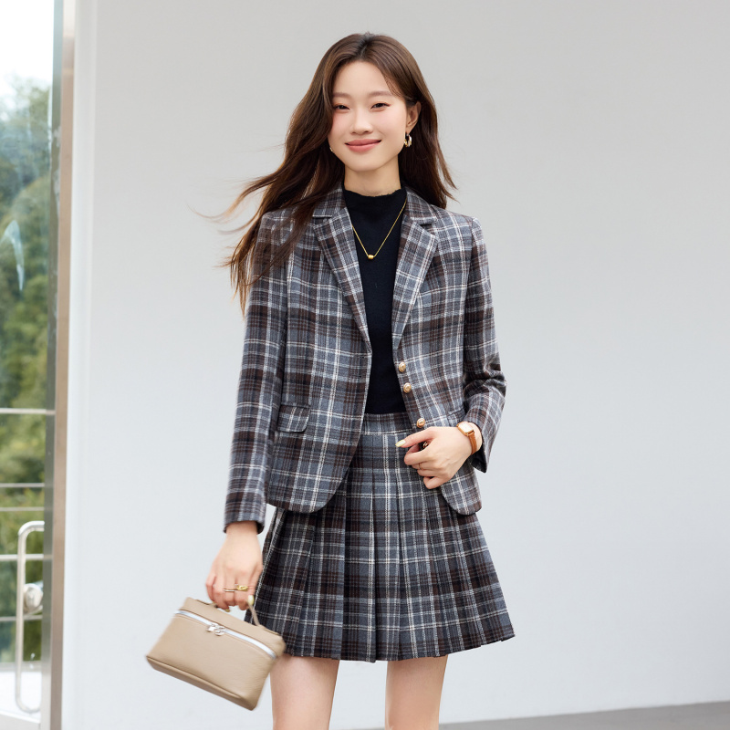 Light Brown Plaid Suit New Sty - đánh giá và giá Women'S Office Formal Wear For Ladies