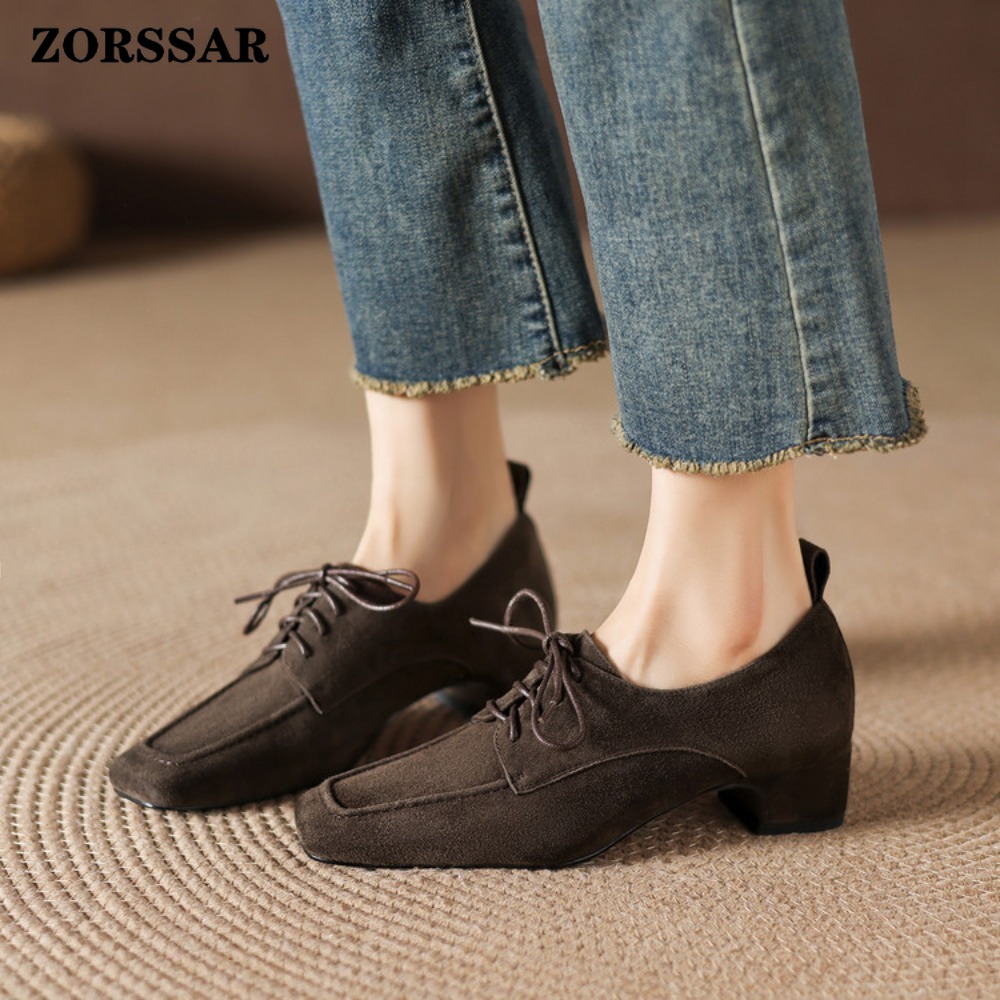 Women's Brown Suede Square Toe - đánh giá và giá Women Formal Office Wear Shoes