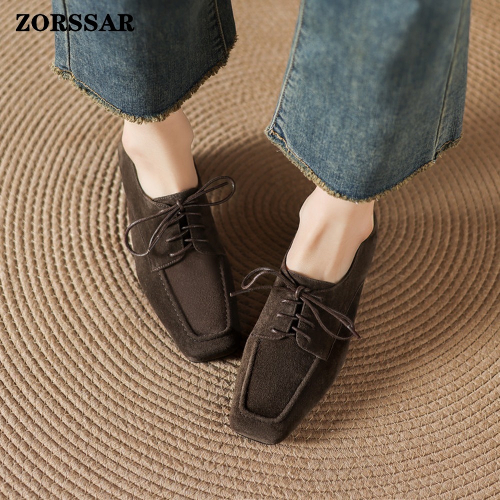 Women's Brown Suede Square Toe - đánh giá và giá Women Formal Office Wear Shoes