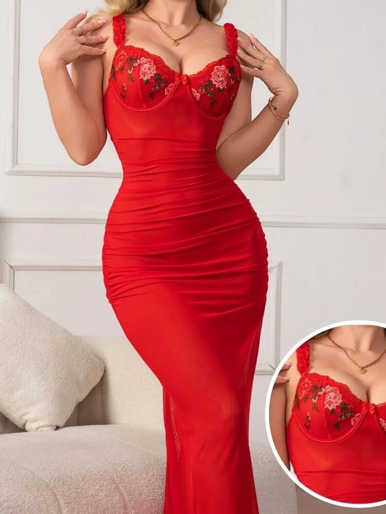 Red Ruched Dress With Strap Bo - đánh giá và giá Women Formal Wear H&M