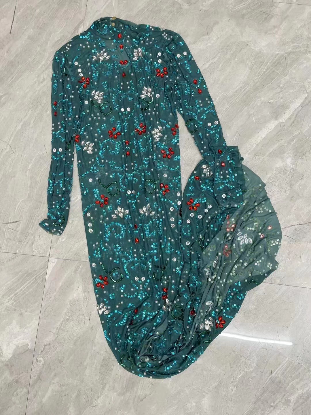 Sexy Stage luxurious Blue Gree - đánh giá và giá Women'S Green Formal Wear