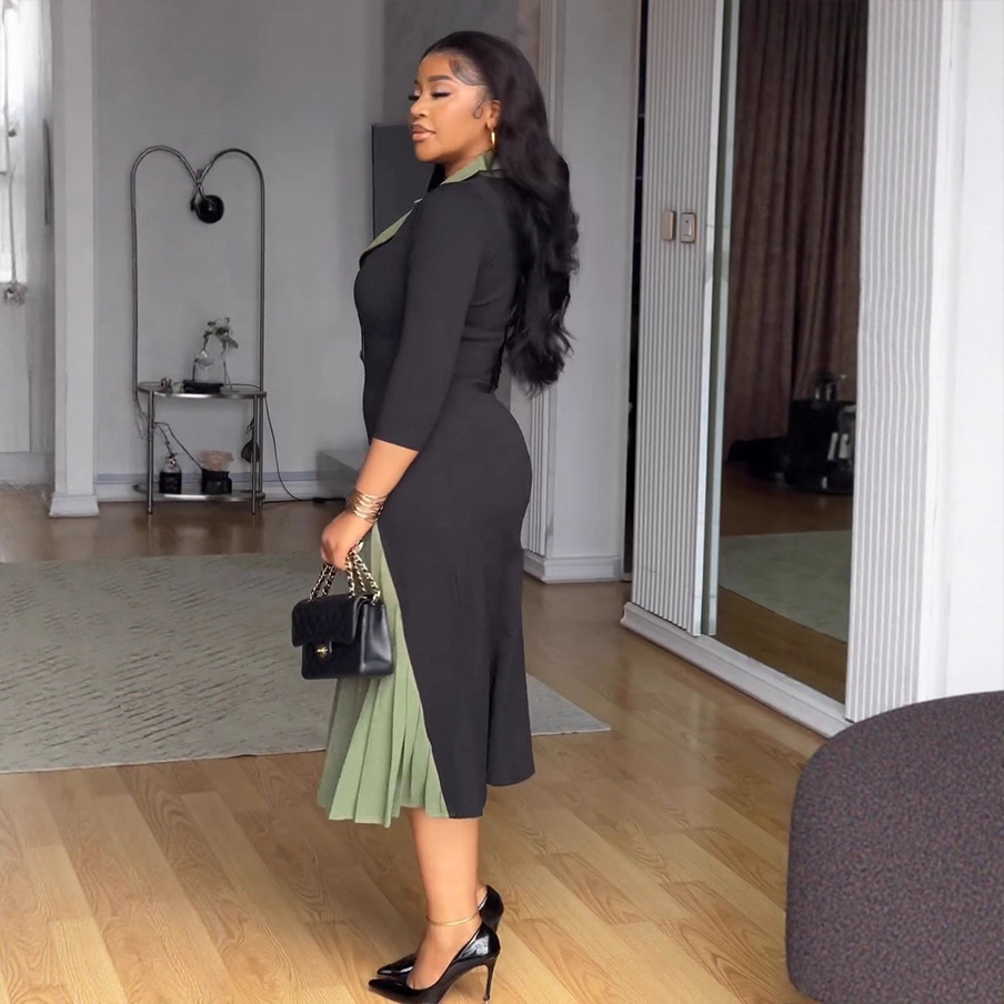 Fashion Color Block A Line Dre - đánh giá và giá Women Formal Wear H&M