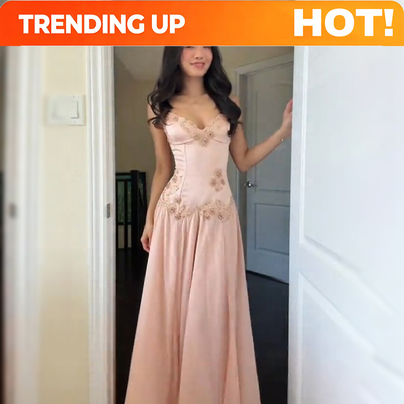 Elegant V-Neck Pink Strapless  - đánh giá và giá Women Formal Wear Dress
